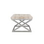 Atelier Del Sofa Puff Plateado y Crema